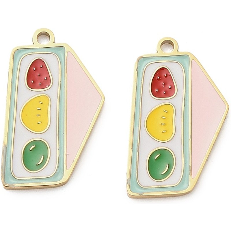 304 Stainless Steel Cake Pendant with 18K Gold Plating — Charms & Pendants