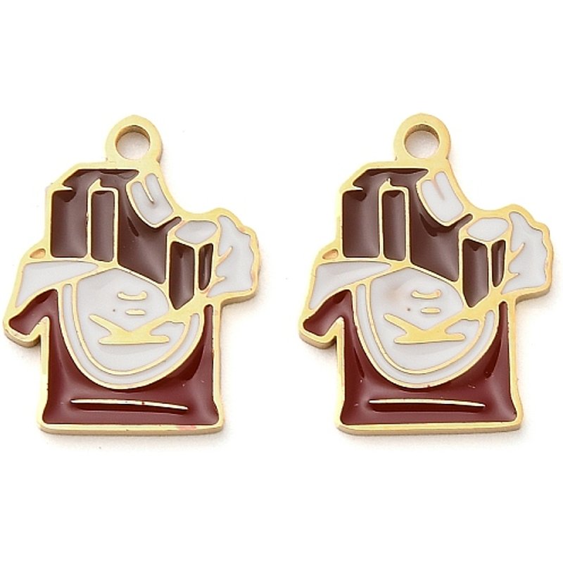 Pendants en Acier Inoxydable 304 avec Émail et Plaquage en Or 18K — Breloques et pendentifs