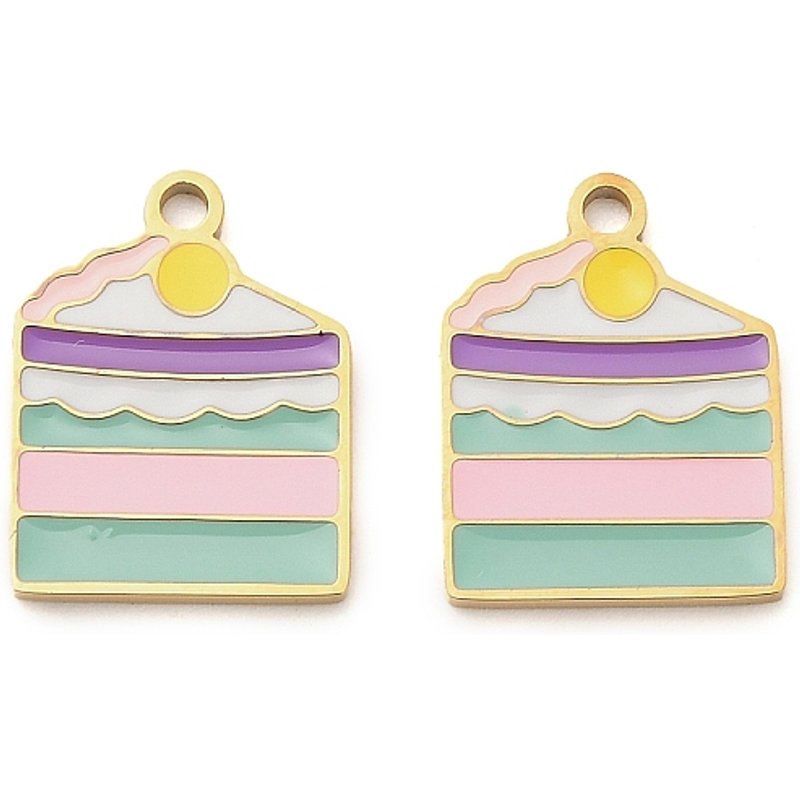 Pendentif en Acier Inoxydable 304 avec Plaquage en Or 18K - Gâteau — Breloques et pendentifs