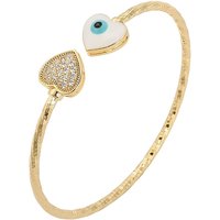 Brass Micro Pave Clear Cubic Zirconia Cuff Bangle for Women — Bracelet Women