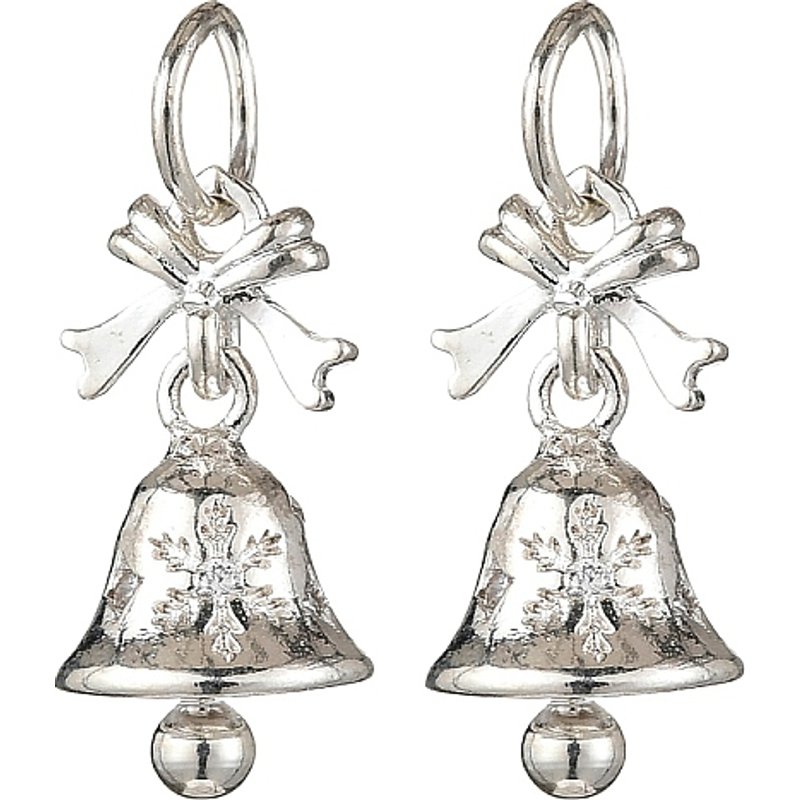 Pendentif en laiton avec zircon cubique micro pave en forme de cloche de Noël — Breloques et pendentifs