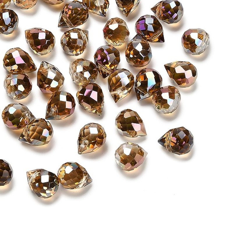 Charms en Verre Transparent en Forme de Goutte, Facettés, Plaqués AB — Breloques et pendentifs