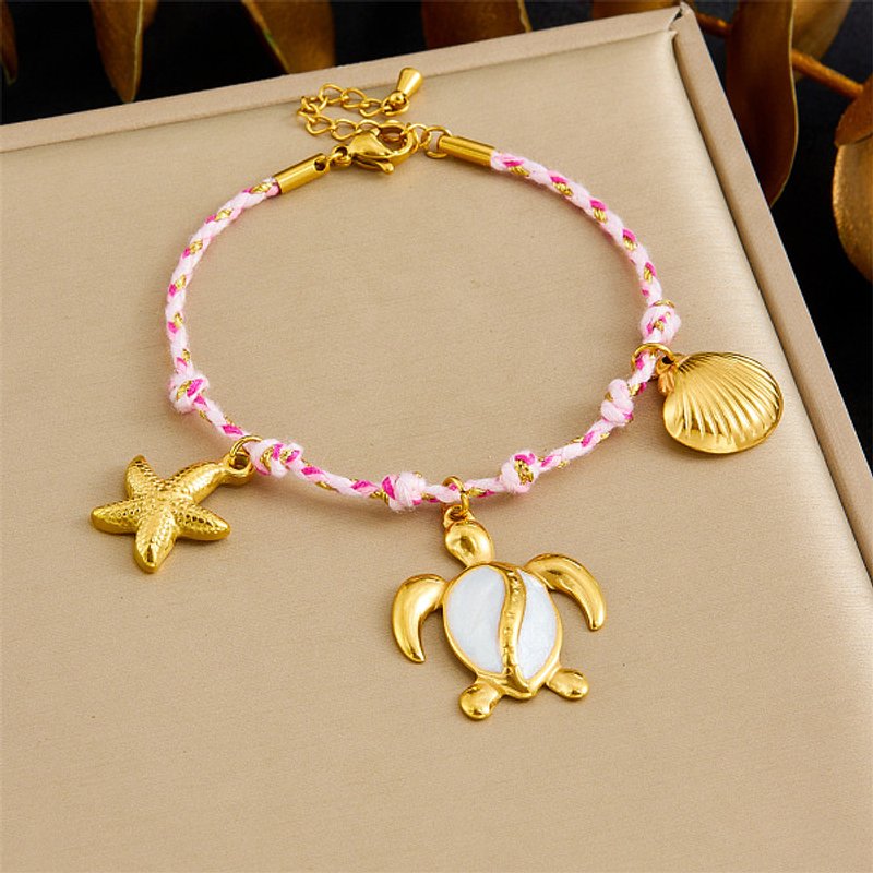 Bracelet à Charms Thème Océan en Acier Inoxydable pour Femmes — Bracelet Femme