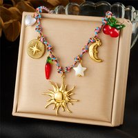 304 Stainless Steel Hot Pepper Cherry Pendant Necklace for Women