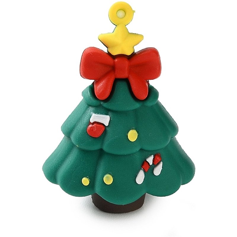Christmas Tree PVC Plastic Pendant, 50x36x31mm, Hole 2mm