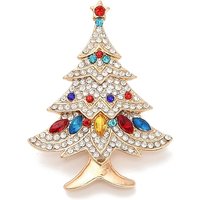 Broche de Noël en Strass pour Vêtements, Arbre de Noël Coloré