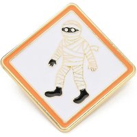 Épingles émaillées Mummy Rhombus Blanches avec attaches en alliage — Broches