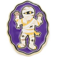 Épingles émaillées Mummy, attaches de revers en alliage, ovale, indigo — Broches