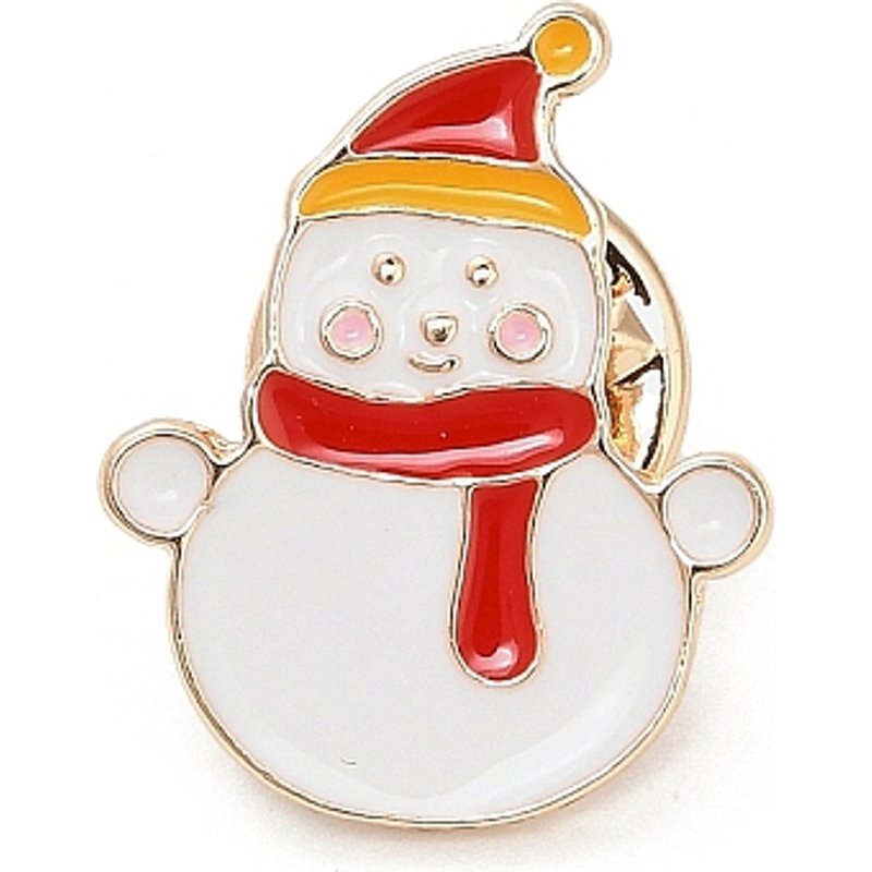 Épinglette de Noël en Émail avec Motif Bonhomme de Neige — Broches