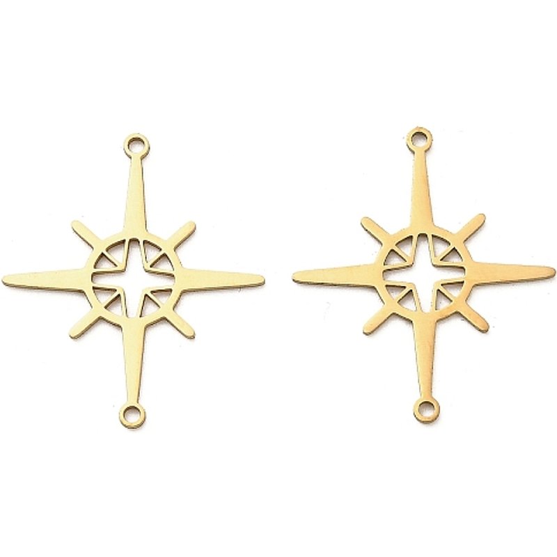 Pendentif Étoile en Acier Inoxydable 201, Découpe Laser, Doré — Breloques et pendentifs