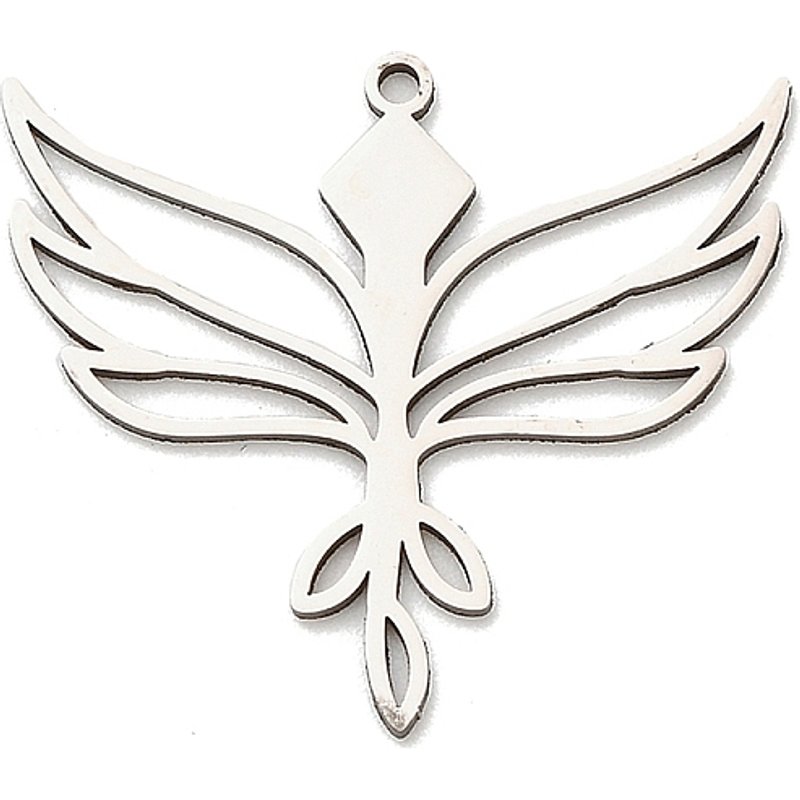 201 Stainless Steel Wing Charm Pendant, Laser Cut — Charms & Pendants
