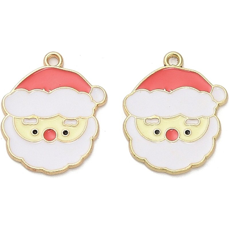 Golden Santa Claus Alloy Enamel Pendant — Charms & Pendants