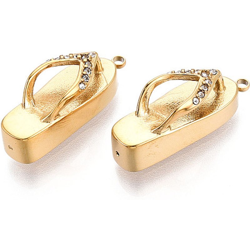 Pendentifs en Acier Inoxydable 304 avec Strass en Pave - Chaussons — Breloques et pendentifs