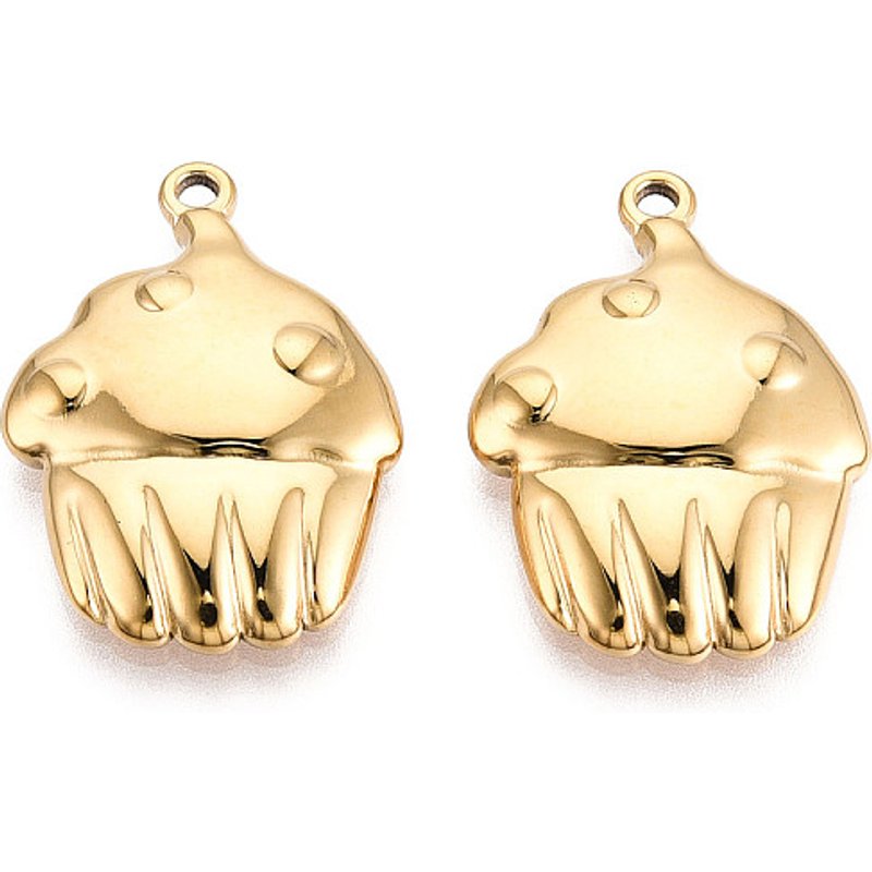 Pendentif en Acier Inoxydable 304 avec Plaquage en Or 18K, 26x19mm — Breloques et pendentifs