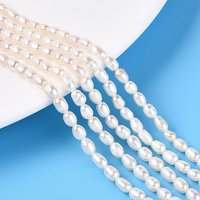 Natural Cultured Freshwater Pearl Beads Strands, Rice, Creamy White — Jewelry Beads