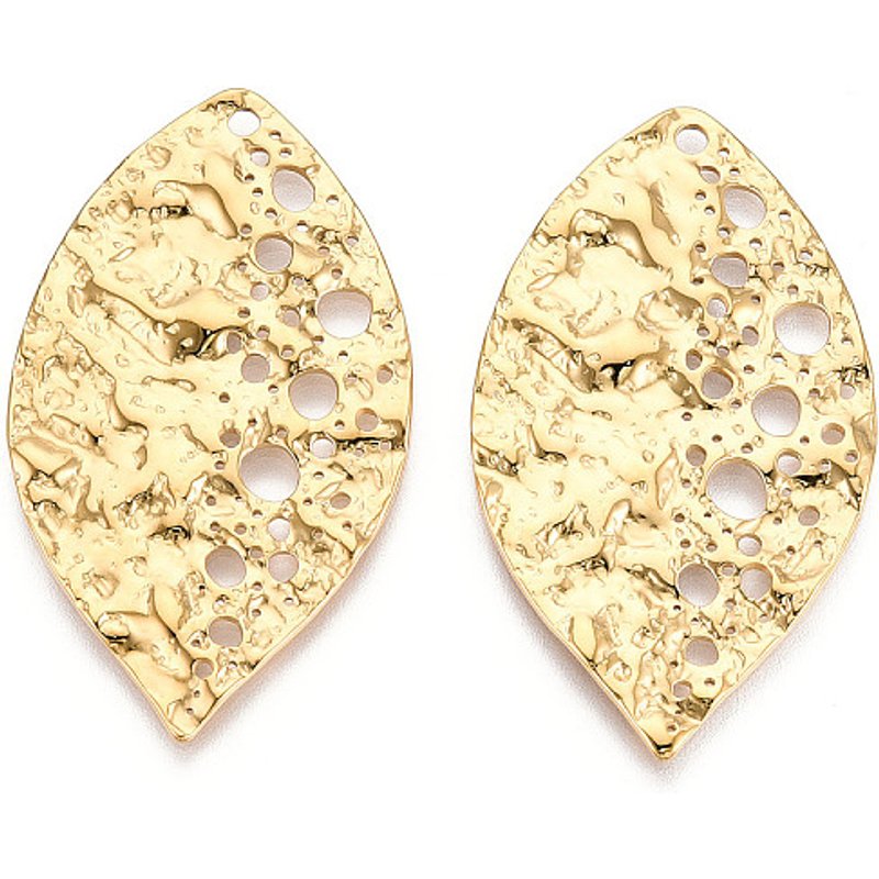 Pendentif en Acier Inoxydable 304 en Forme de Feuille avec Plaquage en Or 18K — Breloques et pendentifs