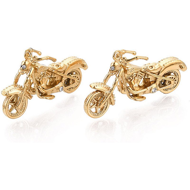 Pendentif en Acier Inoxydable 304 avec Strass, Motocyclette, Plaqué Or 18K — Breloques et pendentifs