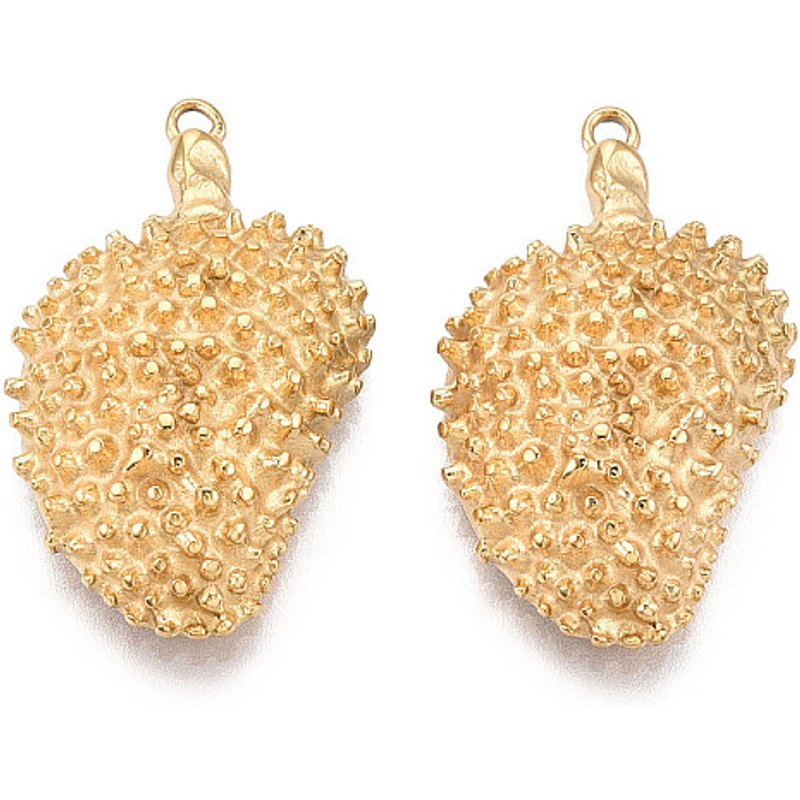 Pendentif en Acier Inoxydable 304, Durian, Plaqué Or 18K — Breloques et pendentifs