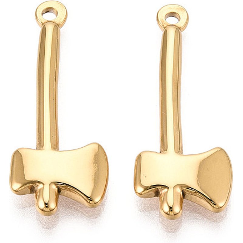 Pendentif en Acier Inoxydable 304 en Forme de Hache avec Plaquage en Or 18K — Breloques et pendentifs