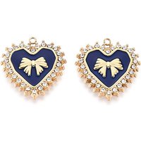 Pendentif en Acier Inoxydable 304 en Forme de Cœur avec Nœud et Cristaux — Breloques et pendentifs