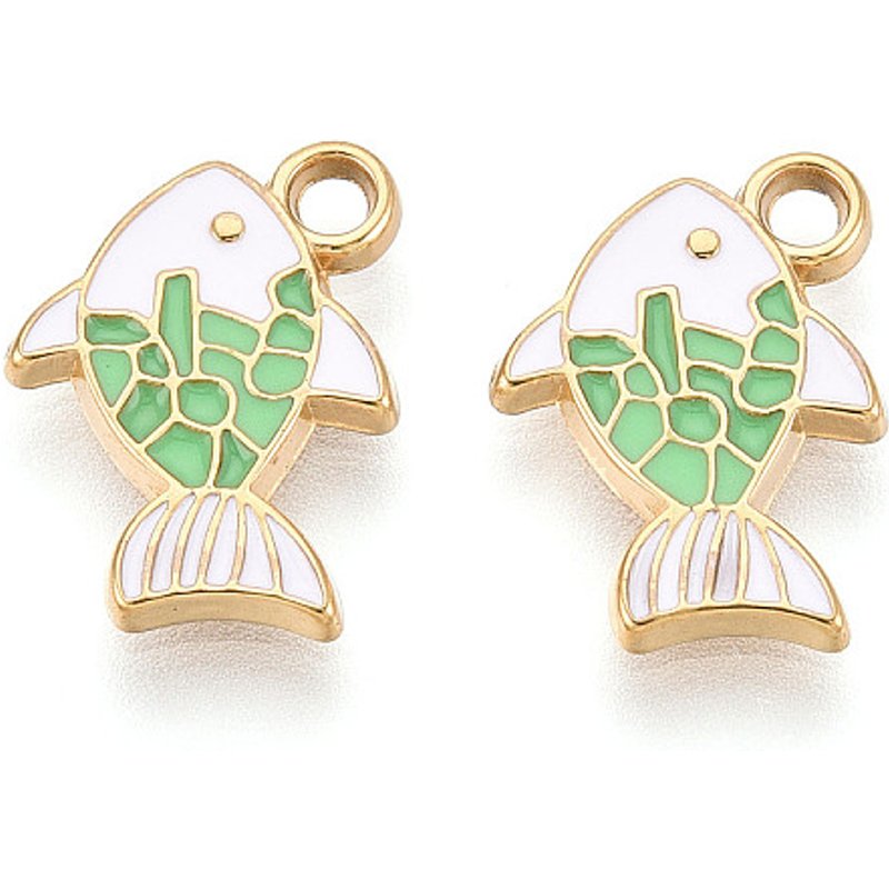 Charms de Poisson en Acier Inoxydable avec Plaquage en Or 18K — Breloques et pendentifs