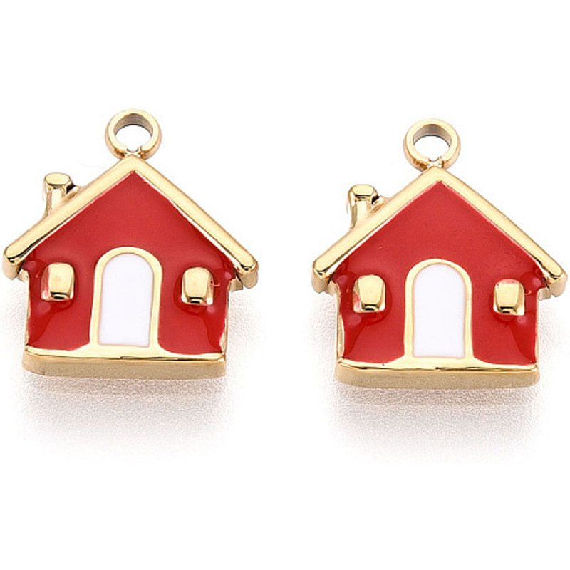 Charms de Maison en Acier Inoxydable 304 avec Plaquage en Or 18K — Breloques et pendentifs