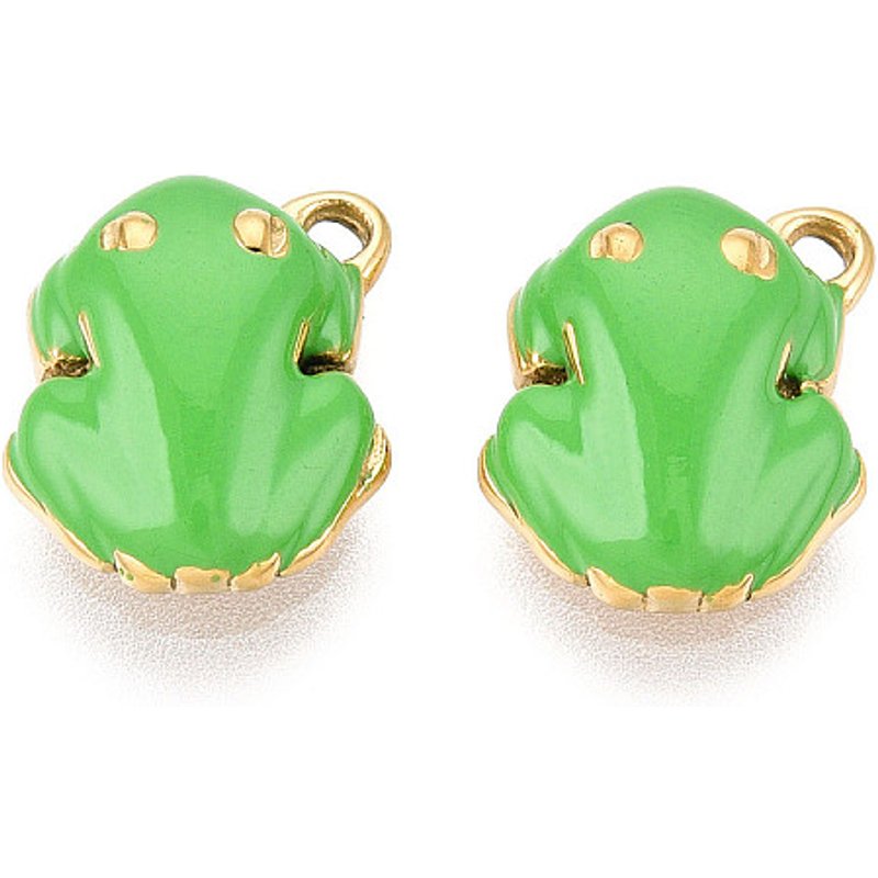 Charms de grenouille en acier inoxydable 304 avec plaquage or 18K — Breloques et pendentifs