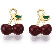 Charms cerise en acier inoxydable 304 avec plaquage or 18K — Breloques et pendentifs