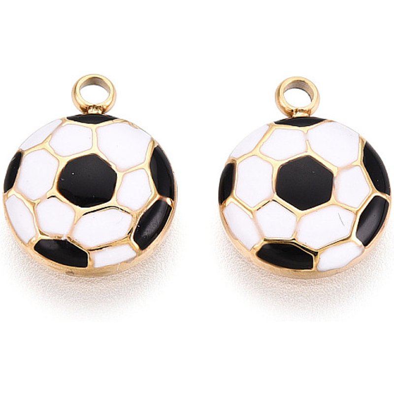 Charms de football en acier inoxydable 304 avec placage en or 18K — Breloques et pendentifs