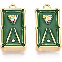 304 Stainless Steel Enamel Billiards Pendant, Dark Green