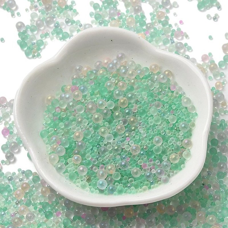 Green Round Glass Beads No Hole 3-4mm — Jewelry Beads