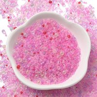 Glass Round Beads, No Hole, Deep Pink, 3-4mm — Jewelry Beads