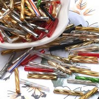 Dyed Glass Twist Bugle Beads, Mixed Colors, 18-20x2.5mm — Jewelry Beads