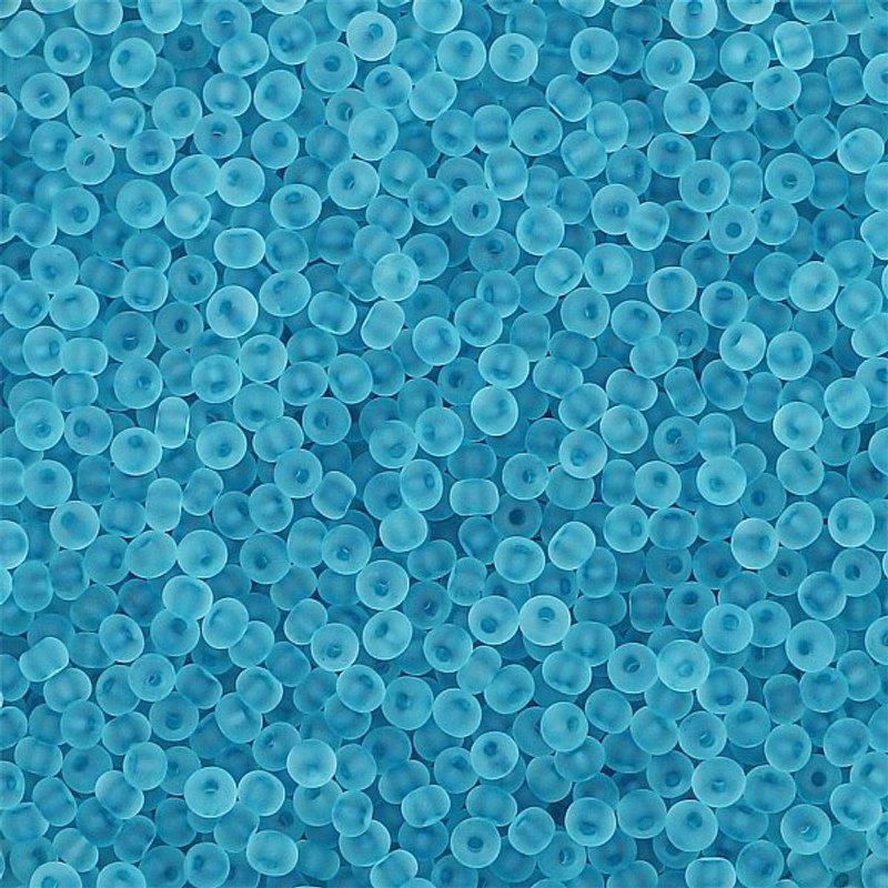 Frosted Colors Glass Seed Beads, Rondelle, Dark Turquoise, 2mm — Jewelry Beads