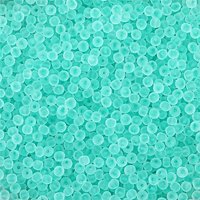 Frosted Colors Glass Seed Beads, Rondelle, Medium Turquoise, 2mm — Jewelry Beads