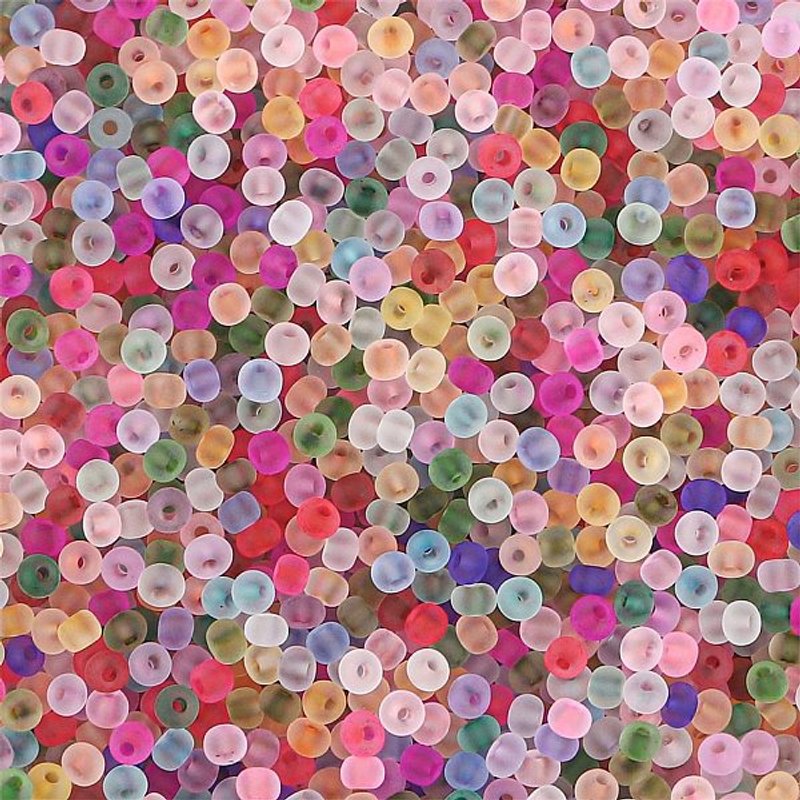 Frosted Colors Glass Seed Beads, Rondelle, Mixed Color, 2mm — Jewelry Beads