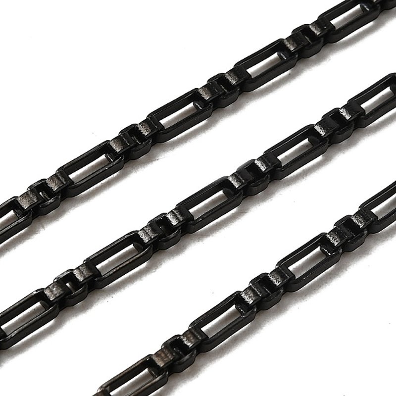 304 Stainless Steel Unwelded Link Chains with Spool, Black