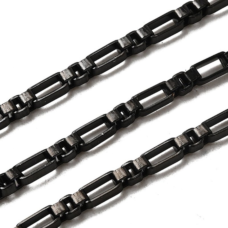 304 Stainless Steel Unwelded Link Chains with Spool, Black — Chains, Wire & Cord