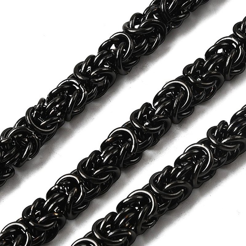 304 Stainless Steel Byzantine Chains, Unwelded, Black, 6mm — Chains, Wire & Cord