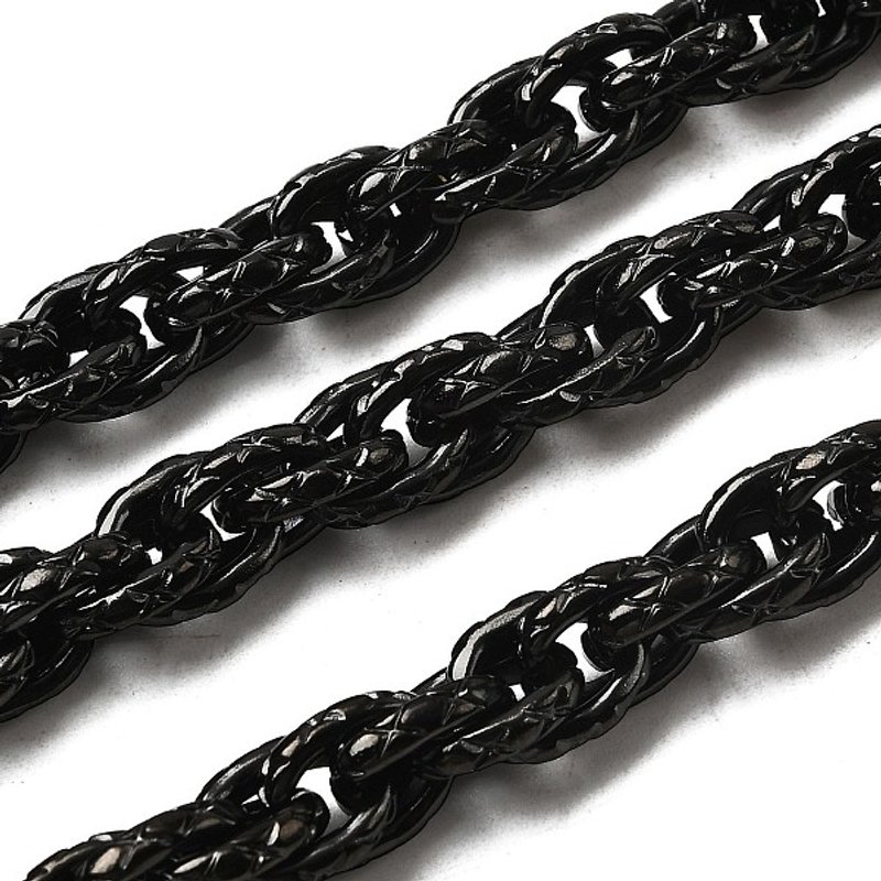 304 Stainless Steel Rope Chains, Unwelded, Black, 10-10.5x8x2mm — Chains, Wire & Cord