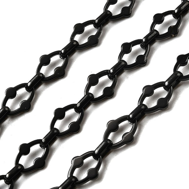Chaînes ovales en acier inoxydable 304 non soudées, noires, 11x8.5x1.4mm — Chaînes, fils et cordons