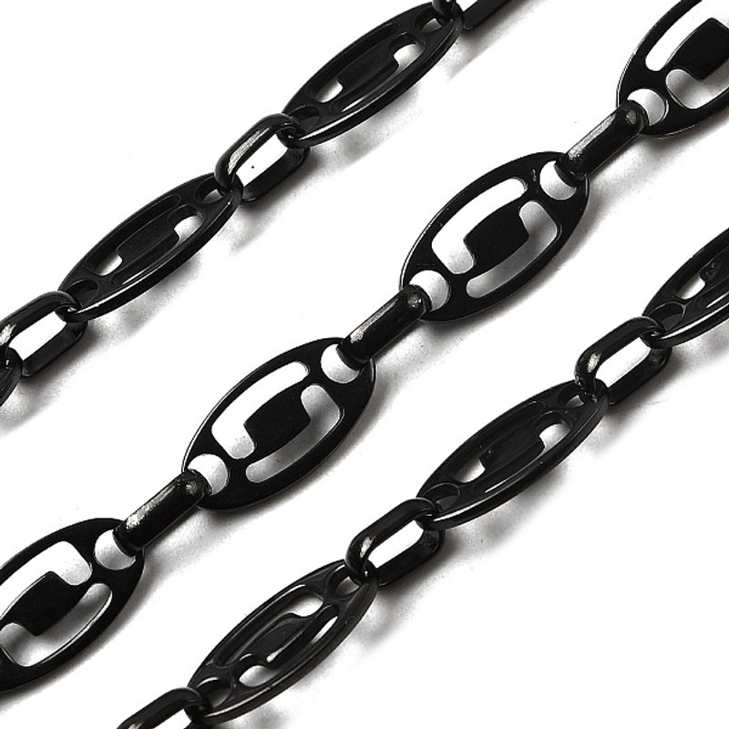Chaînes ovales en acier inoxydable 304, non soudées, noires — Chaînes, fils et cordons