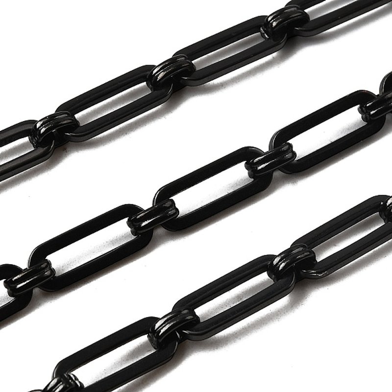 Chaînes en acier inoxydable 304, maillons rectangulaires non soudés, noires — Chaînes, fils et cordons