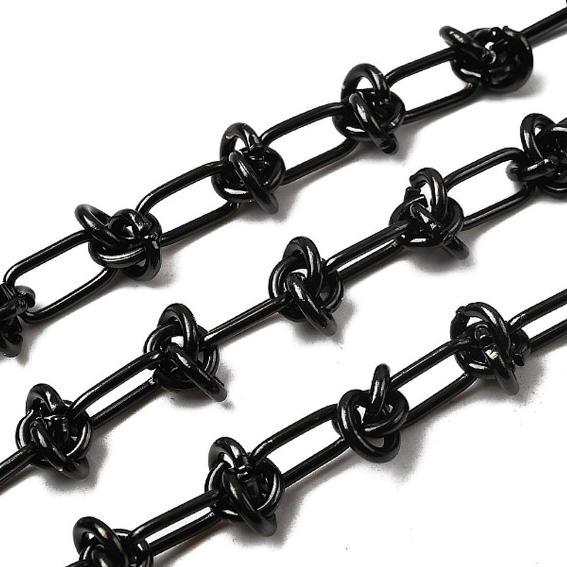 Chaînes en Acier Inoxydable 304, Liens Noeud Non Soudés, Noir