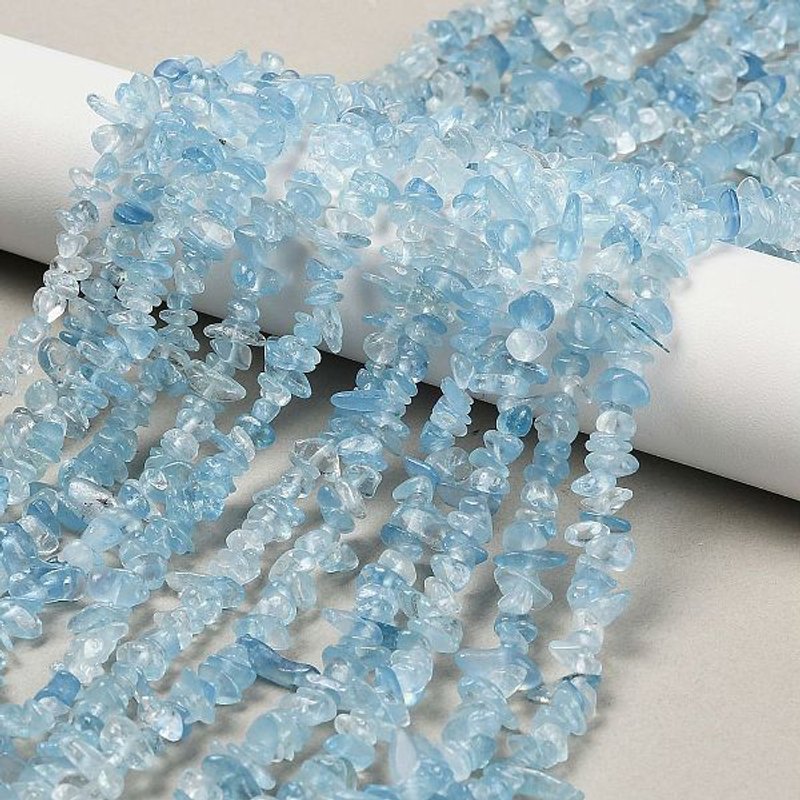 Natural Aquamarine Beads Strands, Chip, 3-11mm, 1mm Hole — Jewelry Beads