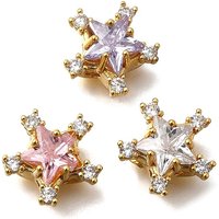 Brass Pave Cubic Zirconia Multi-strand Star Links, 18K Gold Plated — Jewelry Findings