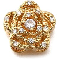 Liens Multi-brins en Laiton Pave Zircon Cubique, Fleur, Plaqué Or 18K — Accessoires pour bijoux