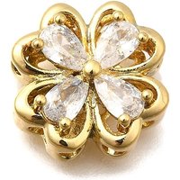 Liens Multi-brins en Laiton Pave Zircon Cubique, Trèfle, Plaqué Or 18K — Accessoires pour bijoux