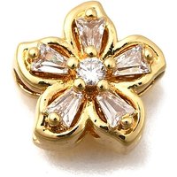 Liens en laiton avec zircon cubique pavé, fleur, plaqué or 18K — Accessoires pour bijoux