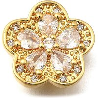 Liens multi-brins en laiton avec zircon cubique, fleur, plaqué or 18K — Accessoires pour bijoux